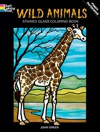 Wild Animals Stained Glass Colouring Book