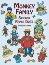 Monkey Family Sticker Paper Dolls
