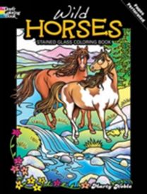 Wild Horses Stained Glass Coloring Book