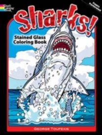 Sharks! Stained Glass Coloring Book