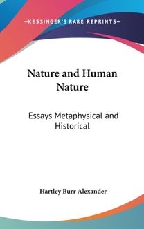 Nature and Human Nature: Essays Metaphys