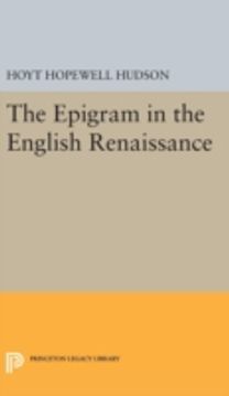 Epigram in the English Renaissance