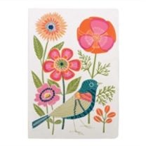Avian Friends Embroidered Handmade Journal