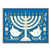 Hanukkah Menorah Embellished Notecards