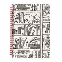 Cat on Bookshelf 6 X 8" Wire-O Journal