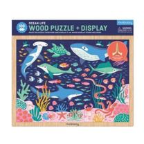 Ocean Life 100 Piece Wood Puzzle + Display