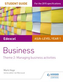 Edexcel As/a-Level Year 1 Business Student Guide: Theme 2: Managing Business Activities