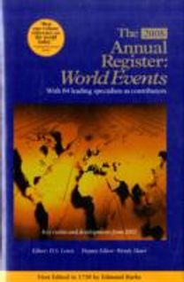 Annual Register World Events 249 Ed