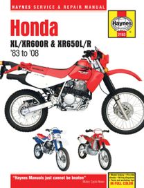 Honda Xl/xr600R & Xr650L/r Motorcycle Repair Manual Honda Xl/xr600R & Xr650L/r Motorcycle Repair Manual