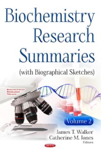 Biochemistry Research Summaries (With Biographical Sketches)