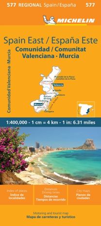 Spain East, Valencia, Murcia - Michelin Regional Map 577