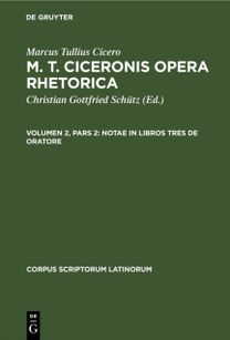 Notae in Libros Tres de Oratore