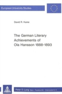 German Literary Achievements of Ola Hansson, 1888-1893
