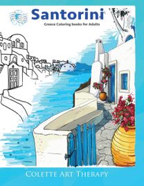 Santorini Greece Coloring Books for Adults.