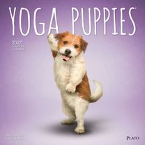 Yoga Puppies OFFICIAL | 2027 12 x 24 Inch (Hanging) Monthly Square Wall Calendar | Plato | Animals Humor Puppy Dogs Canine