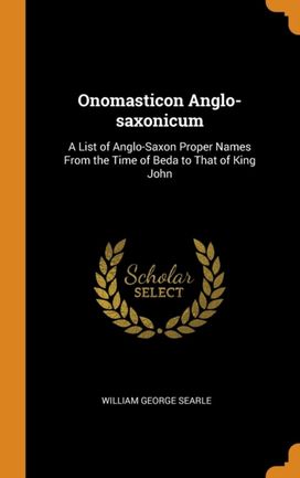 Onomasticon Anglo-Saxonicum Onomasticon Anglo-Saxonicum