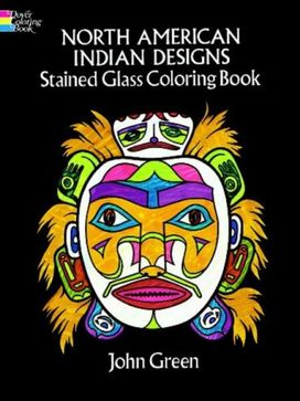 North American Indian Designs Stained Glass Colouring Book