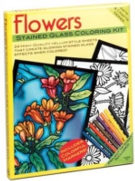 Flowers Stained Glass Coloring Kit Flowers Stained Glass Coloring Kit
