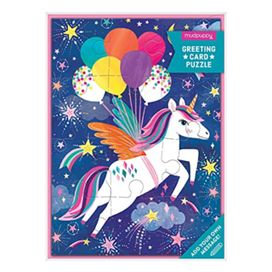 Unicorn Party Greeting Card Puzzle Unicorn Party Greeting Card Puzzle