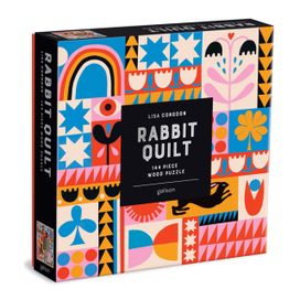 Lisa Congdon Rabbit Quilt 144 Piece Wood Puzzle Lisa Congdon Rabbit Quilt 144 Piece Wood Puzzle