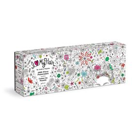 Andrea Pippins Flowers in Your Hair Color-In 1000 Piece Panoramic Puzzle