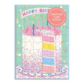 Confetti Birthday Cake Greeting Card Puzzle Confetti Birthday Cake Greeting Card Puzzle