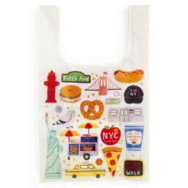 Big Apple Packable Nylon Tote Bag Big Apple Packable Nylon Tote Bag