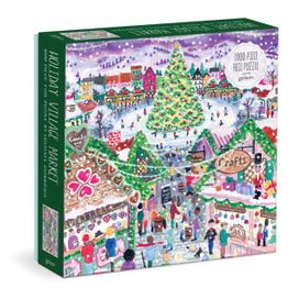 Michael Storrings Holiday Village Market 1000pc Foil Puzzle in Square Box Michael Storrings Holiday Village Market 1000pc Foil Puzzle in Square Box