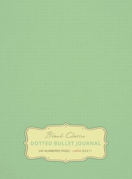 Large 8.5 X 11 Dotted Bullet Journal (Sea Foam Green #16) Hardcover - 245 Numbered Pages