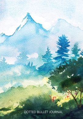 Watercolor Hillside - Dotted Bullet Journal Watercolor Hillside - Dotted Bullet Journal