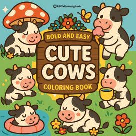 Bold & Easy Cute Cows Coloring Book Bold & Easy Cute Cows Coloring Book