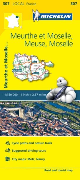 Meuse, Meurthe-Et-Moselle, Moselle, - Michelin Local Map 307