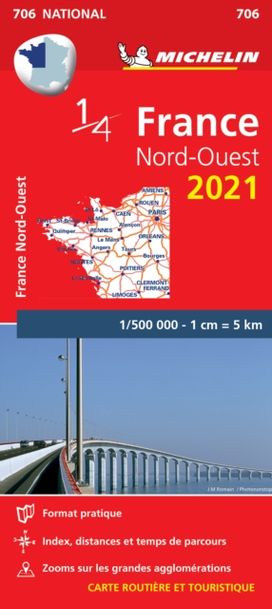Northwestern France 2021- Michelin National Map 706