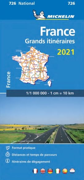 France Route Planning 2021 - Michelin National Map 726