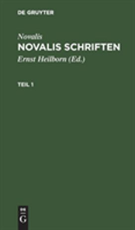 Novalis Schriften Novalis Schriften