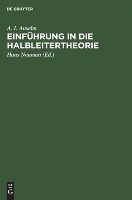 Einfuhrung in Die Halbleitertheorie Einfuhrung in Die Halbleitertheorie
