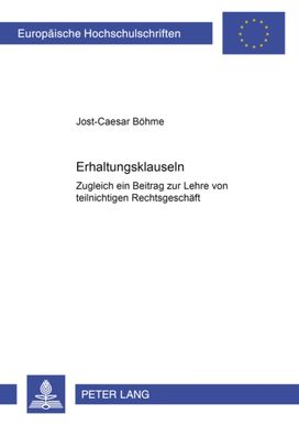 Erhaltungsklauseln Erhaltungsklauseln